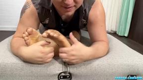 ”Bound black jock Dallas endures foot worship & tickling”