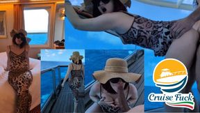 SAILOR the CUCKOLD is in the BATHROOM! MILF fucked on a cruise by a stranger.