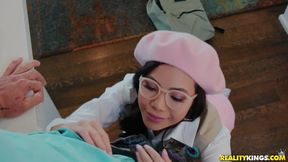 Cute scout girl Vina Sky takes rock hard cock deep in her tight pussy