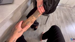 I Turned a Colleague of Mine with Pantyhose Into a Cock Sucking Slut!