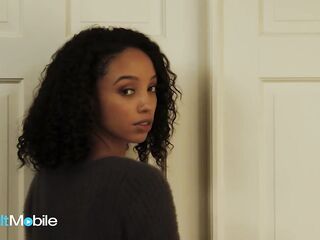 ADULTMOBILE - Black Domina Embraces Her Lover As That babe Takes A Ride On Him On Their Daybed