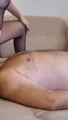 Femdom facesit with squirting orgasm. Handjob and cumshot in mouth. Full scene. Ep 12801   Clip 1