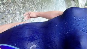 Ray Ayanashi japanese slave crossdresser swimsuit Water play2