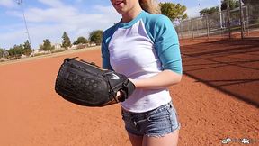 Baseball chick Bailey Brookes takes thick dong in her stretched twat