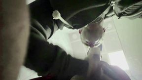 The Teacher's Thick Sucks in a Public Toilet. Slaps for a Student