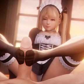 Marie Rose Foot Job In Maid Outfit