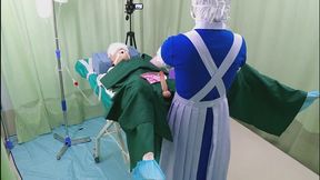 Intern Nursing Student Practices Milking & Handjob on Mannequin Patient