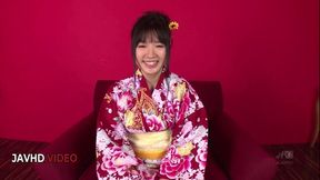 Chiharu's Sensual Kimono Blowjob Leads to Steamy Asian Threesome Experience