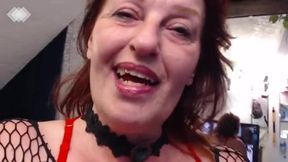 V241 Ravishing redhead rub and pee, with countdown