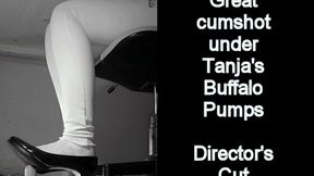 Great cumshot under Tanja's Buffalo highheels - Director's Cut