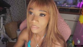 Two Hours of Edging in a Tiny Blue Bikini—Ending in a HUGE Self Facial!