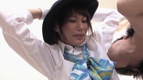 Classy Japanese woman loves having her hairy pussy finger fucked