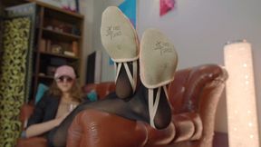 Stella In Special Clip For Foot Fetishist - Half Ballet Shoes And Dark Pantyhose - Full - HD 1920x1080