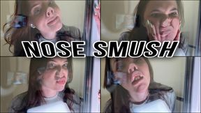 Hard Nose Smushing Against Glass