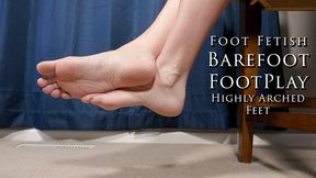Foot Fetish Barefoot Footplay Highly Arched Feet Side View - Kylie Jacobsx - MP4 720p HD