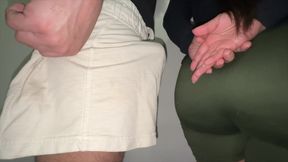 Strangers Rub Against Each Other and She Grabs His Dick