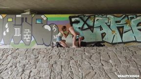 Steve Q fucks petite Asian babe Jureka Del Mar in the street