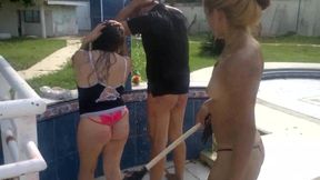 She whips their asses outside