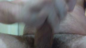 Amateur jacks off with huge mushroom head cock