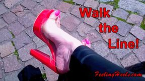 Walk the Line! - starring Vicky Heely - Episode 3 - Walking in High Heels in Public in Town Toe Wiggling Spreading in a Café - HD