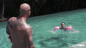 Petite Brunette Is Big Enough To Swim, and Big Enough To Fuck