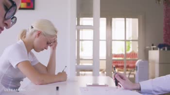 Eva Elfie Seduces Her Teacher with Super Hot Big Boobs and Sensual Blowjobs