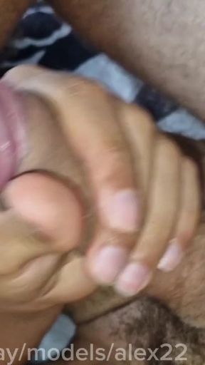 Thrilling moment from &quot;I poured cum into her hole and drained the cum from her big cock after a hard fuck by a femboy&quot;