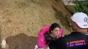 Outdoor TRANNY gets hammered rock-hard