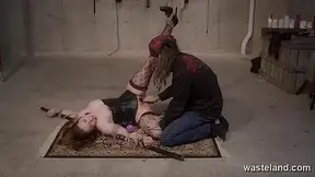 Submissive Darling Bound On Floor Owned With Vibrator And Magic Wand From Grunge Master