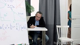 Tricky Old Teacher - Slutty student has sex with horny teach