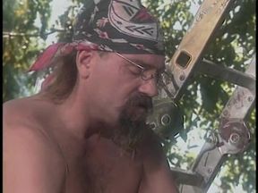 Blonde firefighters with big tits get fucked by an old hippy in field