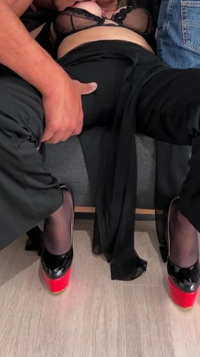 My Whore's Mouth Offered to 2 Subscribers to Serve as Cumslut to Cover with Cum in an Airbnb