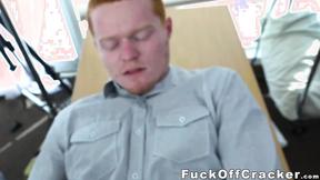 ”Redhead straighty barebacked by monster cock office manager”