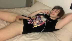 Wanking off on queer porno talking with my buddy