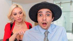 Busty MILF Fucks Peeping (Fake) P.I. Ricky Spanish After He Caught Her Rubbing Pussy!