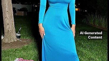 Hijab busty shemale fucked anal and cums hard while being fucked (AI Generated)