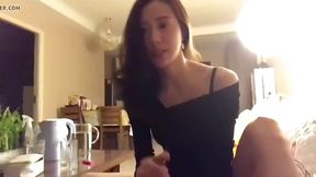 Chinese chick is giving an impressive blowjob to her married lover, to make him cum