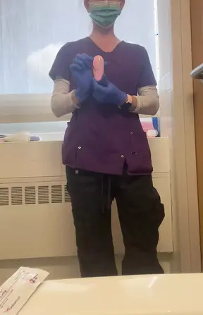 My little voyeur before starting my shift