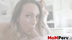 Inked MILF Lauren Phillips riding big cock with daughter POV