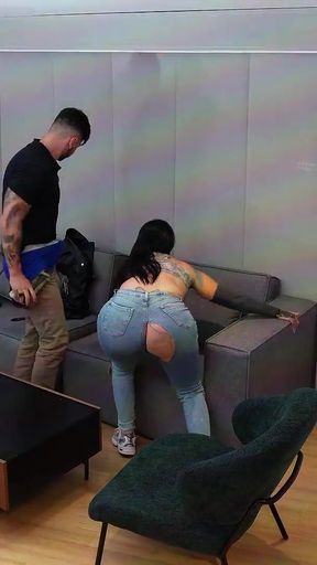 WHAT A! I fuck my sister's best friend through ripped jeans while we play one   Clip 3