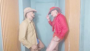 2 HOT COWBOYS KISSING WITH A LOT OF INTENSITY AND DESIRE - BY BRENDON CLARK AND JAMAL SANGENT - CLIP FULL