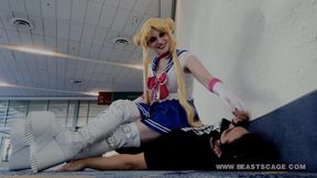 Moon Sailor Starry Yume's Cosplay Boots Ballbusting!