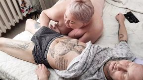 stepmom pleases husband while wife is away
