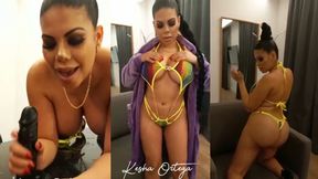 Smoking Hot Brunette Kesha Ortega Jumps On A Fat Dildo &amp; Cums Hard!
