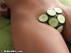 Lotions And Cucumber On My Smooth Pussy
