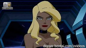 Flash Gets a Sexy Blowjob from Black Canary in Justice League Hentai