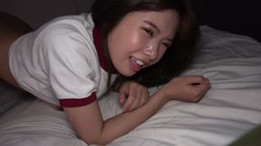 H-cup Girl in Retro Gym Bloomers Takes a Creampie - Haruna