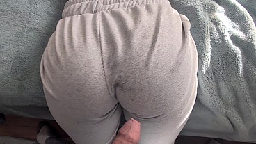 POV white girl dancing and grinding on cock in sweatpants