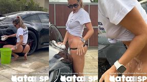 lavando a porche e me exibindo gostoso