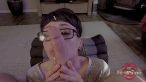 Licking Out Cum Onto My Face and Glasses